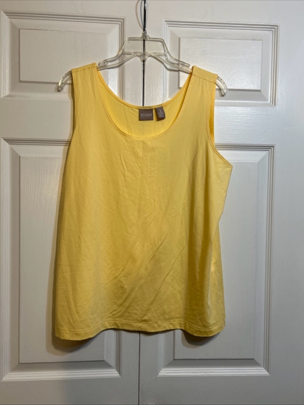 NWT Chico's Microfeel Sleeveless Tank Top Yellow Cream Size 3 (US) XL